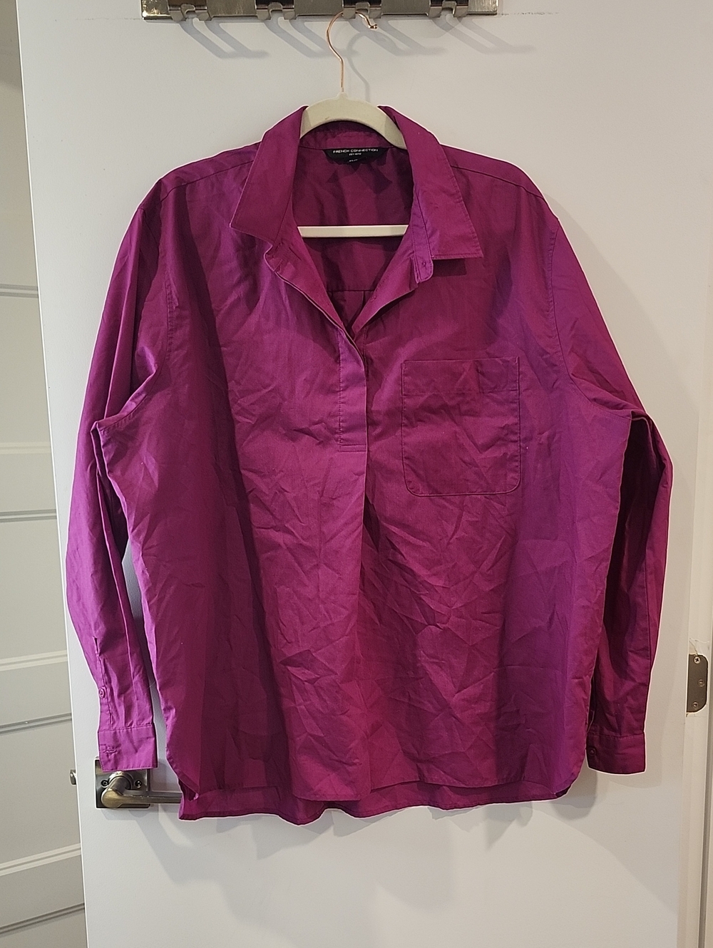 🔥 3/$25 🔥 P2P 27" Women's Fuchsia Long-Sleeve Popover Shirt